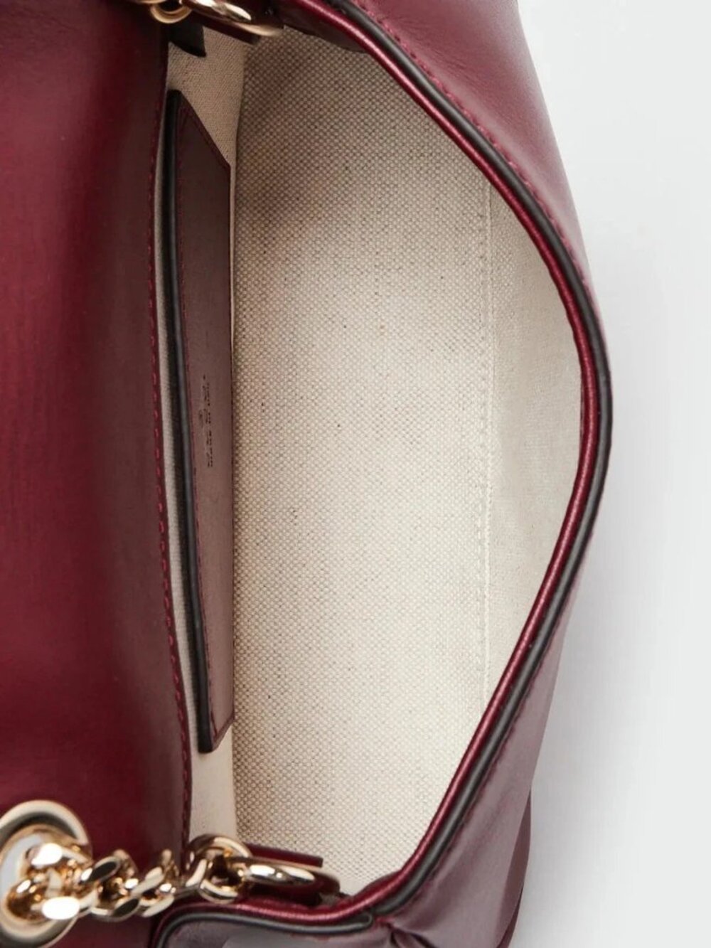 Gucci Dark Red Leather Small Blondie Chain Shoulder Bag - Picture 9 of 10